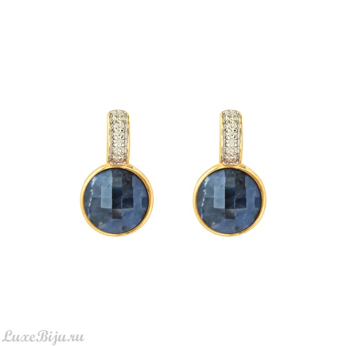 Серьги Possebon  pearl sodalite