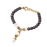 Браслет Alcozer&J, с жемчугом, AL-B38JA24-R серый