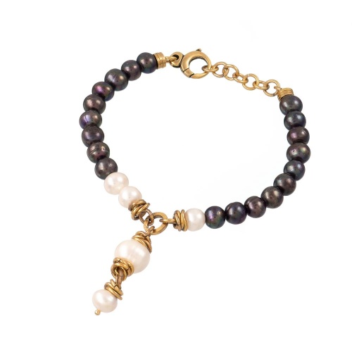 Браслет Alcozer&J, с жемчугом, AL-B38JA24-R серый