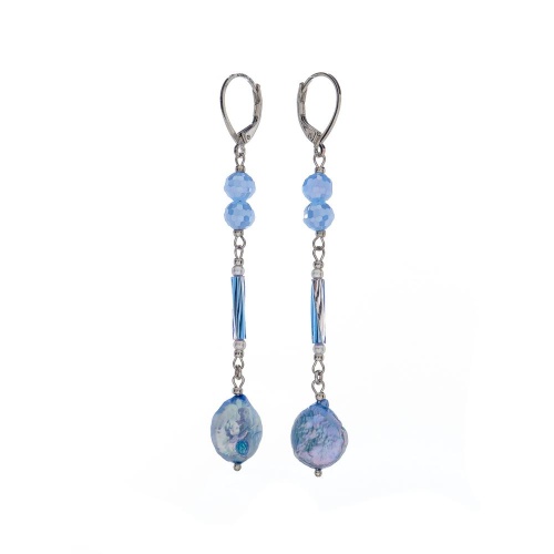 Серьги Lanzerotti, Marino, с жемчугом, перламутром и кристаллами, LZ-25.06-194 голубой