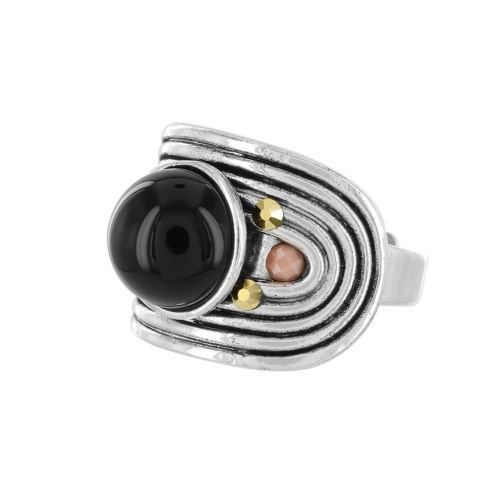 Кольцо TARATATA, Full moon, разъемное,с цветной смолой и кристаллами, TT-H23-02401-102 черный фото 7