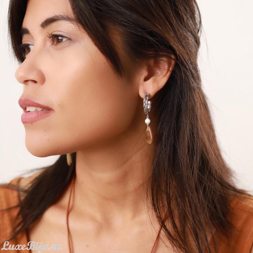 Серьги Nature Bijoux, Panama, жемчужный и коричневый перламутр, NB22.1-12-77341 коричневый фото 2