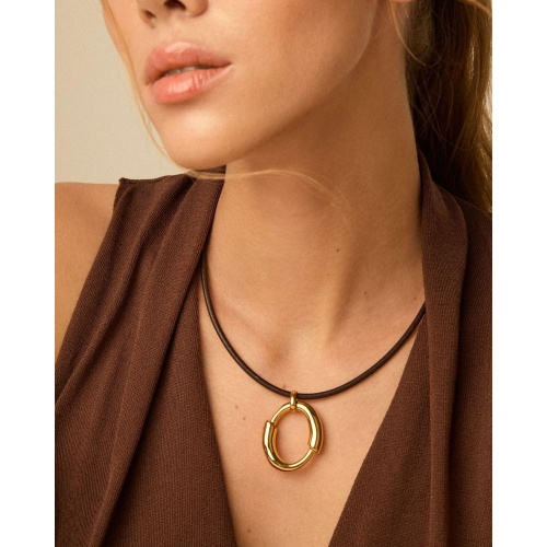 Колье VIDDA, Nexus, кожаное, с подвеской, VD26.1-02457 серебристый фото 2