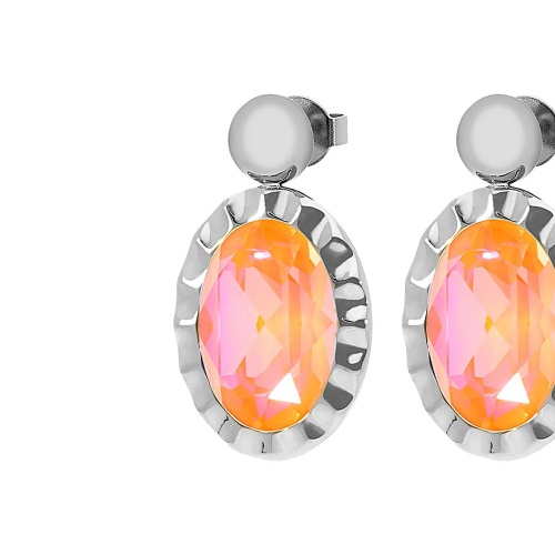 Серьги Qudo TIVOLA UNICA big (S/P) Crystal orange ignite 2,65cm, 332213 фото 7