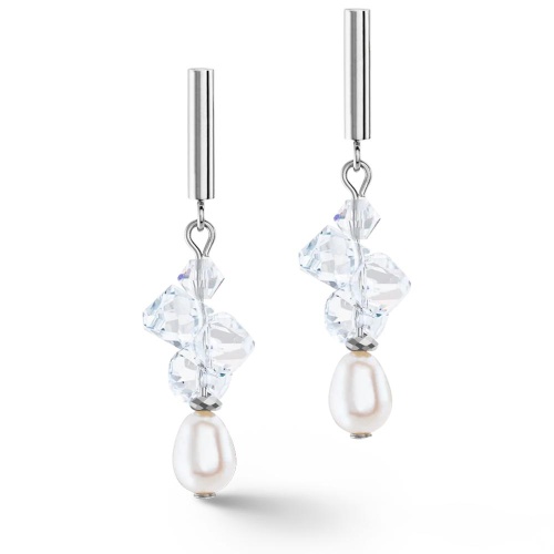 Серьги Coeur de Lion White-Silver, 1124/21-1417 фото 3