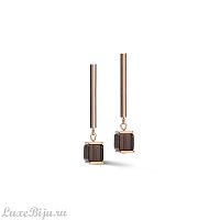 Серьги Coeur de Lion Rose Gold Brown 5059/21-1100