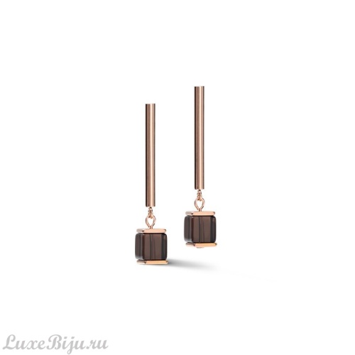 Серьги Coeur de Lion Rose Gold Brown 5059/21-1100