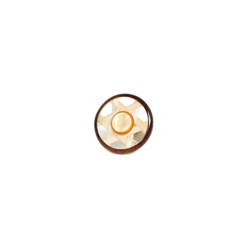 Кольцо Nature Bijoux, Isla cabana, разъемное, бамбук,смола,роблес,перламутр, NB23.1-19-24675 коричневый фото 4