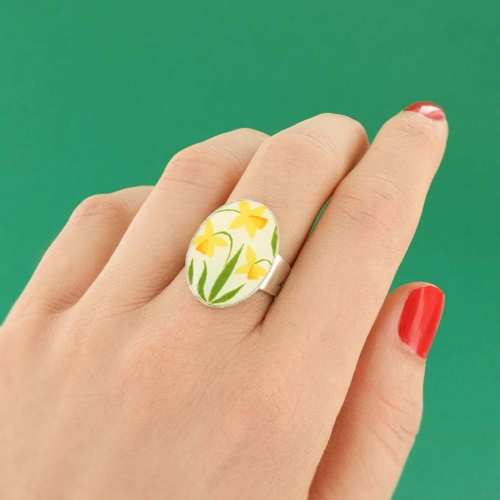 Кольцо TARATATA, Jonquille, разъемное, с узорами и цветной смолой, TT-W24-01401-10Y желтый фото 5