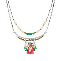 Колье TARATATA, Tequila, с цветной смолой, бусинами и помпоном, TT-E24-02102-101 белый