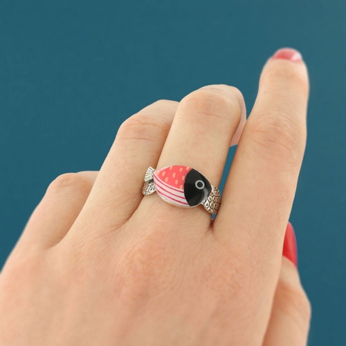 Кольцо TARATATA, Ocean, разъемное, с цветной смолой, TT-W24-02405-105 розовый фото 3