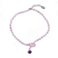 Колье Lanzerotti, Monroe, розовый кварц, фосфосидерит, кристаллы, LZ-23.07-300 розовый