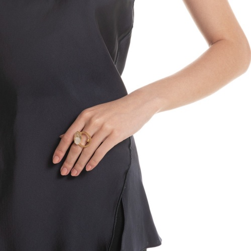 Кольцо Katerina Vassou, Cosmic, с кварцем, KV25.2-404854GCRY золотистый фото 2