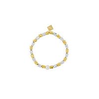 Браслет VIDDA, Treasure, стрейч, двухцветный металл с жемчугом, VD22-0153192 золотистый