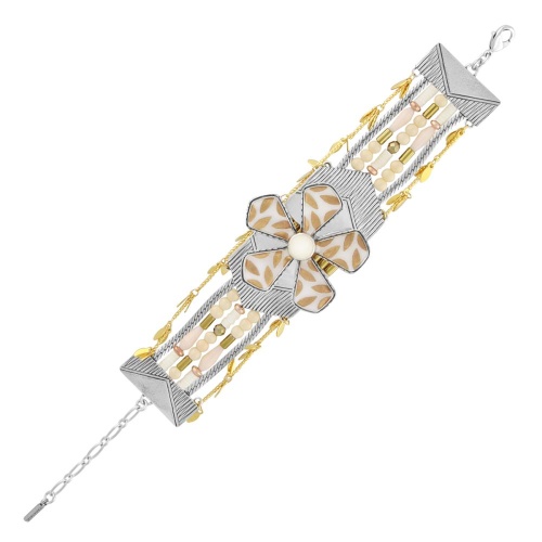 Браслет TARATATA, Lovely, со смолой, бусинами и золотистый краской, TT-E24-04307-101 белый