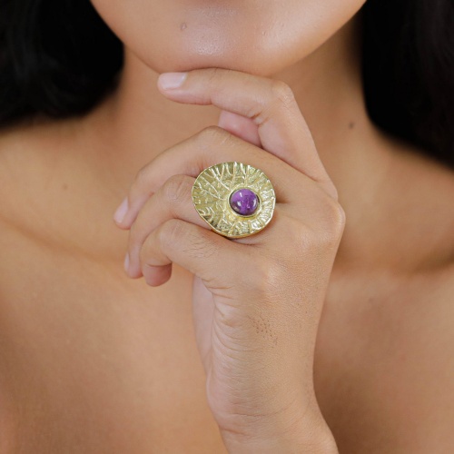 Кольцо Nature Bijoux, Minerama, разъемное, с аметистом, NB26.1-19-25986 фиолетовый фото 3