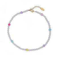 Колье Lanzerotti, Hello babe!, с агатом и акриловыми бусинами, LZ-25.07-201 розовый