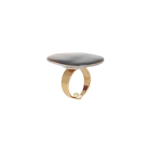 Кольцо Nature Bijoux, Fluorite, разъемное, с накладкой из перламутра, NB26.1-19-25965 серый фото 2