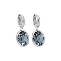 Серьги Qudo Creole TIVOLA small S silver night, 310626 BW/S