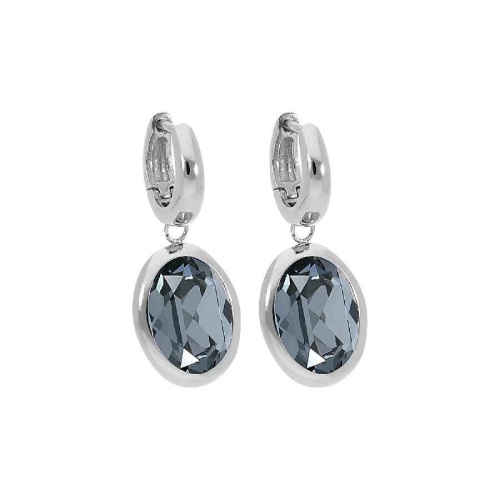Серьги Qudo Creole TIVOLA small S silver night, 310626 BW/S