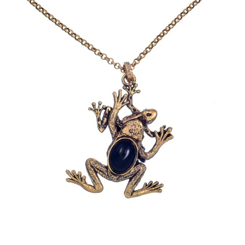 Колье Alcozer&J, лягушки, оникс, Swarovski, гранат, AL2502-C108HI24 черный