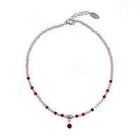 Колье Lanzerotti, Monroe, кварц, тигровый глаз, стеклянные бусины, LZ-23.07-241 лиловый