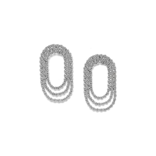 Серьги ORI TAO, Azzurra, цепное переплетение, OT24.1-12-31905 серебристый