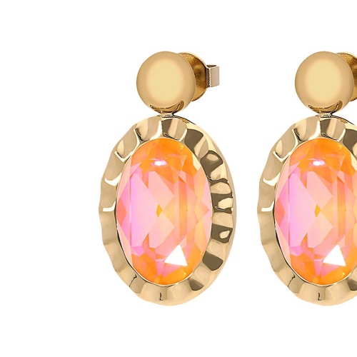 Серьги Qudo TIVOLA UNICA big (G/P) Crystal orange ignite 2,65cm, 332214 фото 8