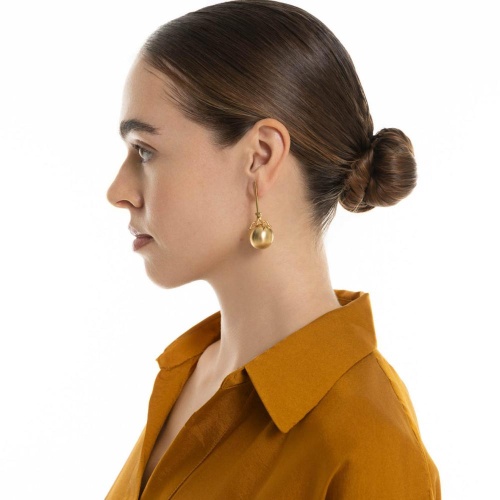 Серьги Katerina Vassou, Fortissimo, со сферой и рельефным рисунком, KV26.1-406141G золотистый фото 2