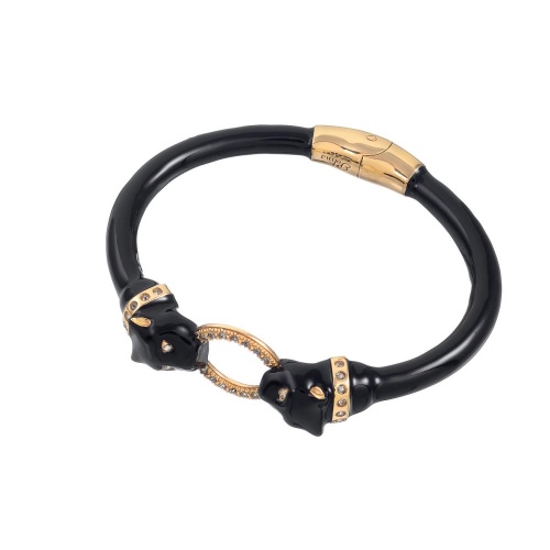 Браслет Polina Firenze, кафф, пантера с кристаллами и эмалью, PF26.1-BR3000 черный