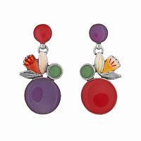Серьги TARATATA, Jonquille, асиммеричные, смола, агат, порошок слюды, TT-W24-01905-10M серебристый