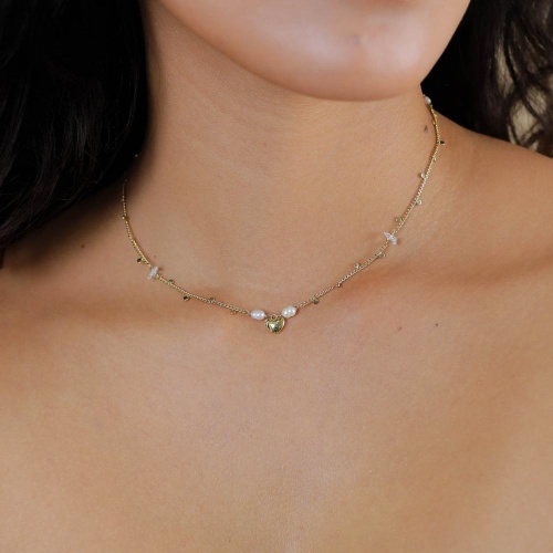 Колье Franck Herval, Bianca, с горным хрусталем и жемчугом, FH26.1-15-64560 золотистый фото 3