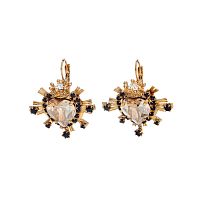 Серьги Celeste G, с кристаллами Swarovski и фианитами, CS25.1-1189 янтарный