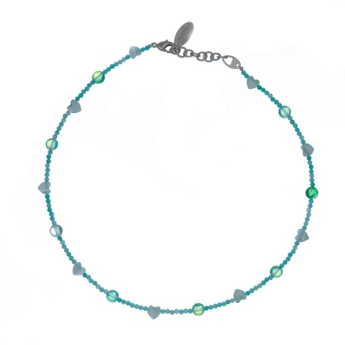 Колье Lanzerotti, Ispirazione, амазонит, перламутр, хрусталь, LZ-24.10-406 бирюзовый