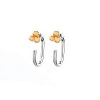 Серьги Moon Paris, Ringo, с золотистыми микробусинами, MR-26.06-097 серебристый