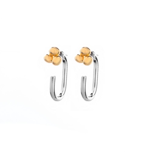 Серьги Moon Paris, Ringo, с золотистыми микробусинами, MR-26.06-097 серебристый