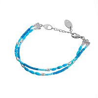 Браслет Lanzerotti, Marino, двойной, бирюза, японский бисер, бусины, LZ-25.06-150 голубой