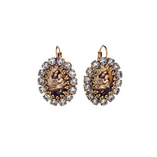 Серьги Celeste G, винтажные с фианитами, CS26.1-1959 золотистый