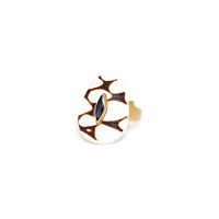 Кольцо Nature Bijoux, Bagheera, разъемное, с раковиной и агатом, NB24.1-19-25076 белый