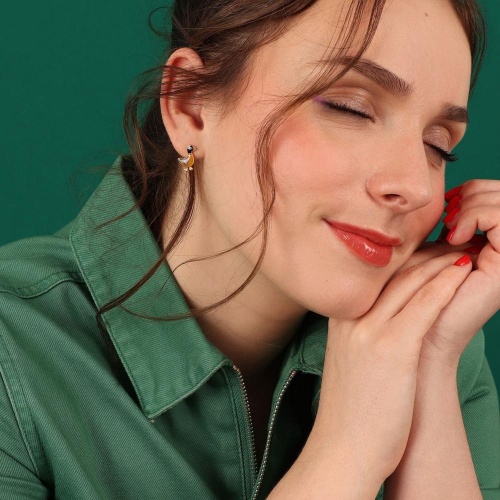 Серьги TARATATA, Jeu De L`oie, асимметричные, с цветной смолой, TT-H24-01902-20M золотистый фото 2