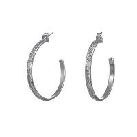 Серьги Catherine Bijoux, Simple forms, полукольца, с текстурой змеиной кожи, CB24.2-5198F серебристый