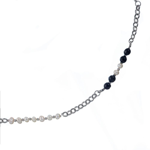 Колье Lanzerotti, Pianoforte, с жемчугом, ониксом и кристаллами, LZ-26.01-004 черный