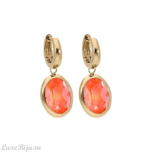 Серьги Qudo Creole TIVOLA small (G/P) Orange glow delite, 310684
