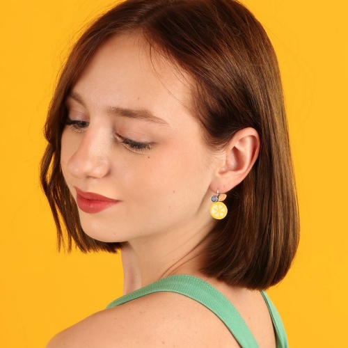 Серьги TARATATA, Cocktail, асимметричные,с цветной смолой,бусинами, TT-E24-05741-10M серебристый фото 2