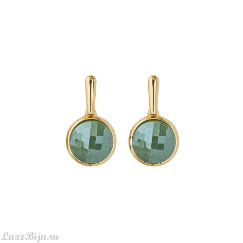 Серьги Possebon pearl green quartz