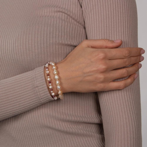 Браслет Lanzerotti, Alba, двойной, жемчуг, содалит и кристаллы, LZ-24.02-042 розовый фото 3