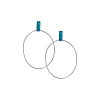 Серьги Katerina Vassou, Nora, с кристаллом параиба, KV23-307656S серебристый