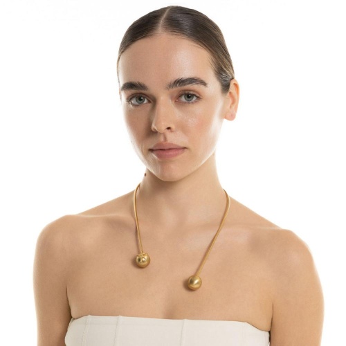 Колье Katerina Vassou, Forte Piano, гривна со сферами и рельефным рисунком, KV26.1-406108G золотистый фото 2