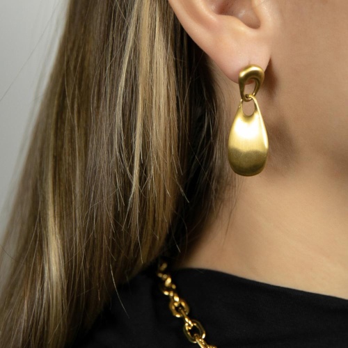 Серьги Dansk Copenhagen, Courage Waterproof, овальные, в форме капли, DNSK26.1-3W2507009 золотистый фото 2