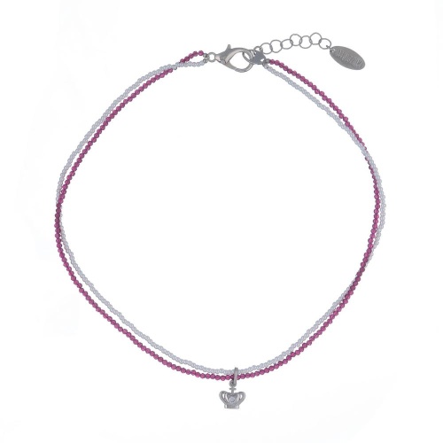 Колье Lanzerotti, Glicine, двойное, жемчуг, кристаллы, корона, LZ-24.04-193 розовый
